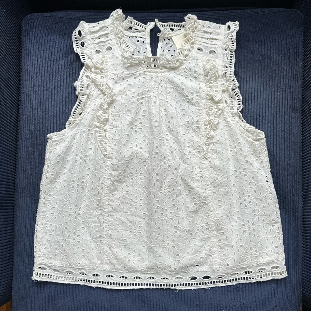 White eyelet blouse